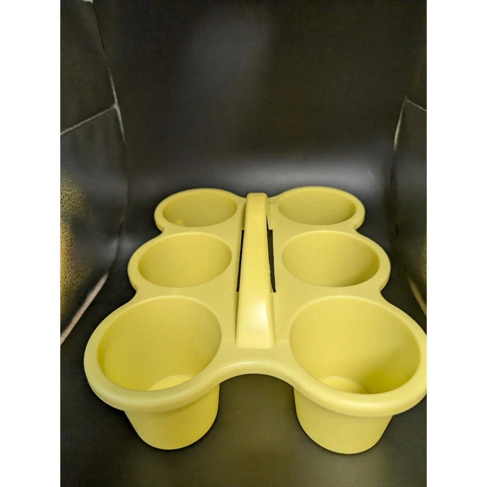 Cup / Beer / Drink Caddy w/Handle Picnics, Beach, Office, Home &UBER Eats YELLOW